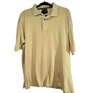 Gary Player Men’s Polo Shirt Beige Short Sleeve Size L 100% Cotton
